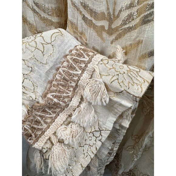 Me 2 Magic boho gold trim crochet embroidered maxi dress Goddess sz 2X - Picture 9 of 11